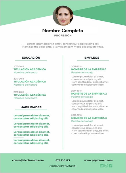plantilla currículum médico laboral